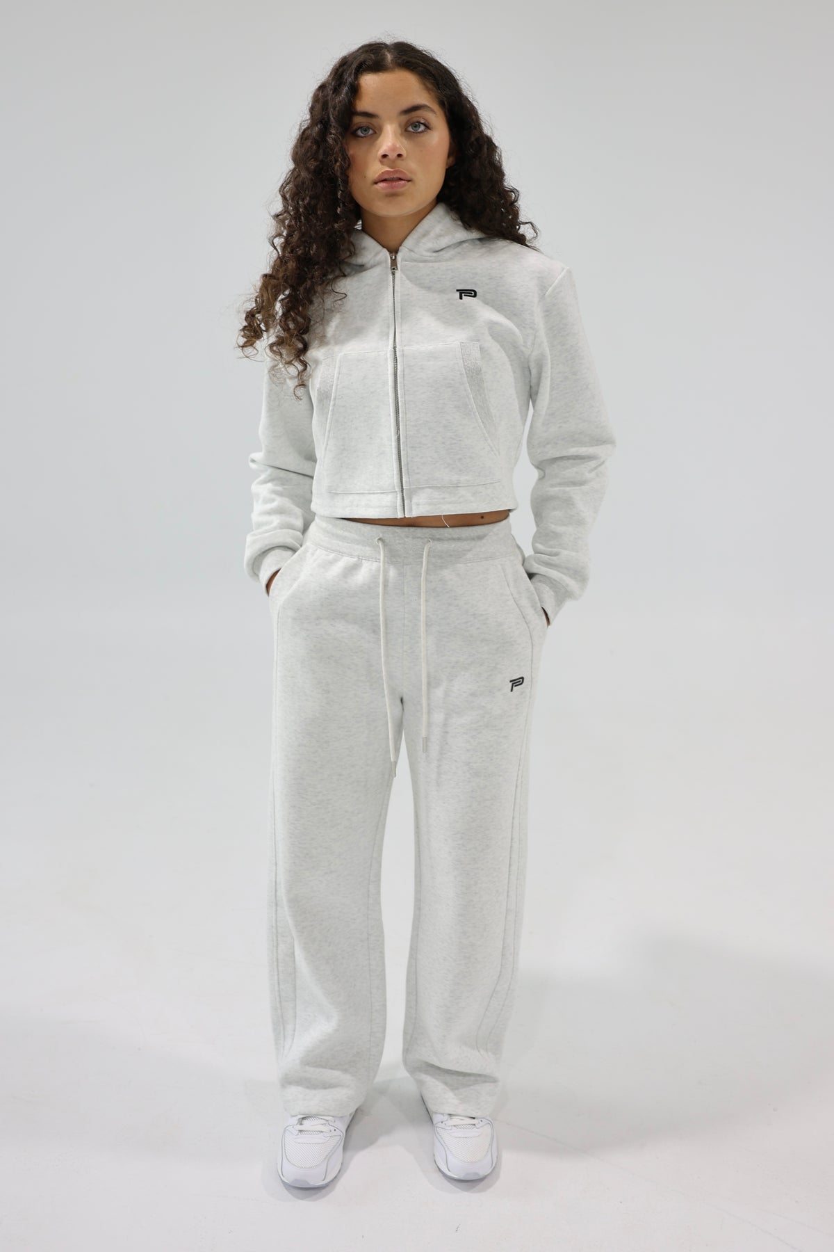Essence Zip Through Hoodie Light Grey