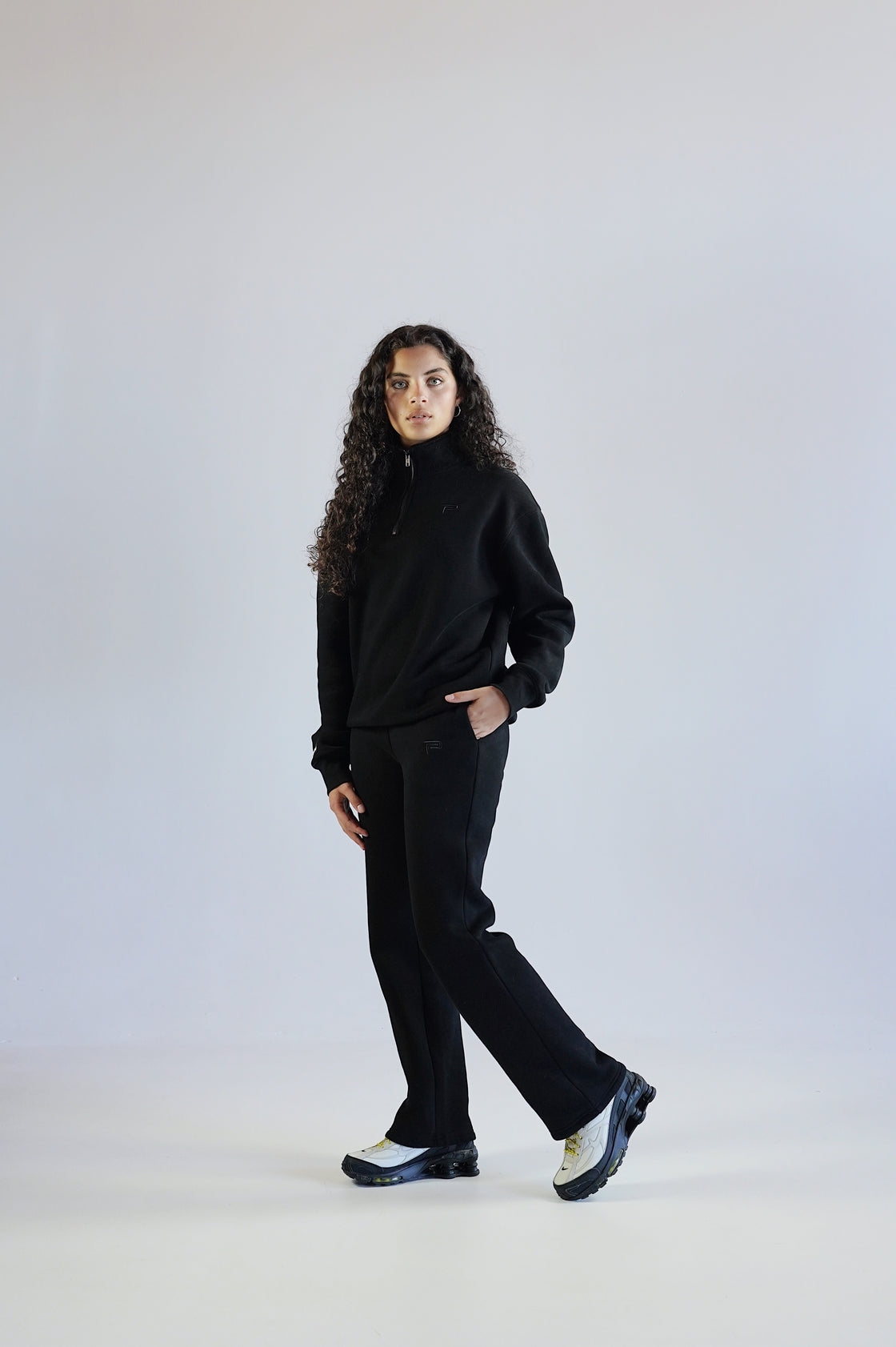 Women - Black Quarter Zip Jumper EXHALE RANGE