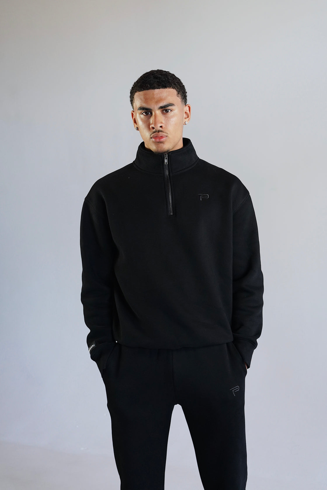 MEN - Black Quarter Zip Jumper EXHALE RANGE
