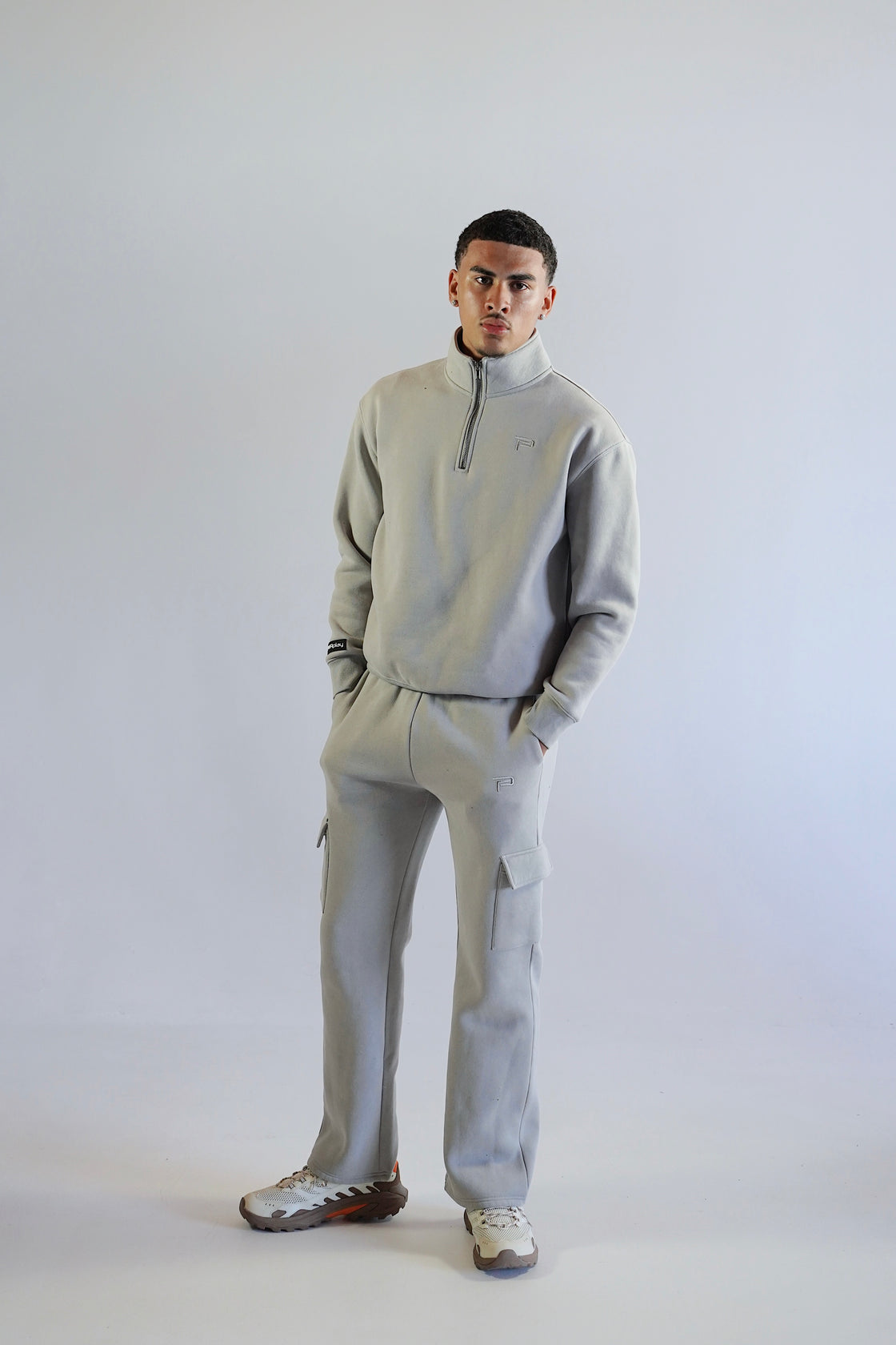MEN - Grey Quarter Zip Jumper EXHALE RANGE