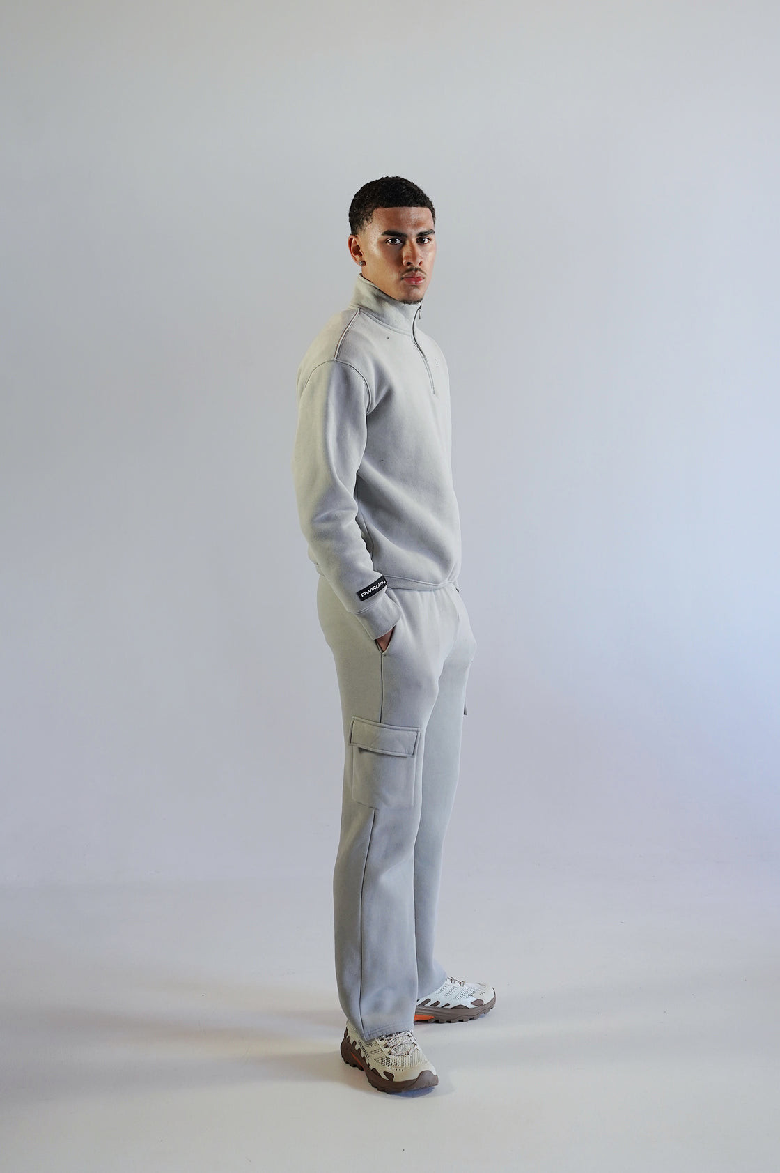 MEN - Grey Quarter Zip Jumper EXHALE RANGE